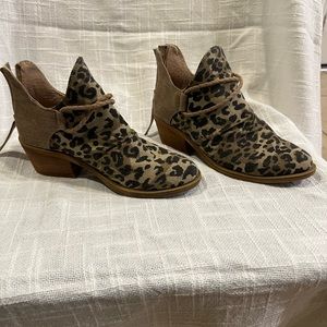 Leopard print booties